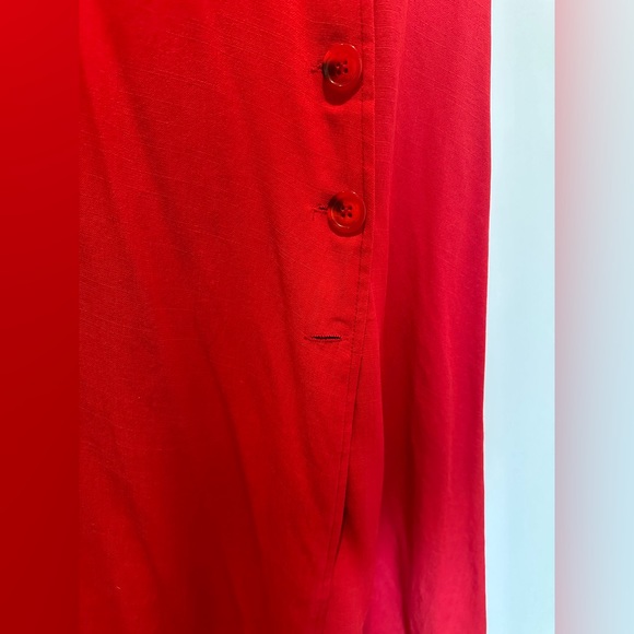 Red Midi Dress - Button Down - Small - Picture 6 of 9